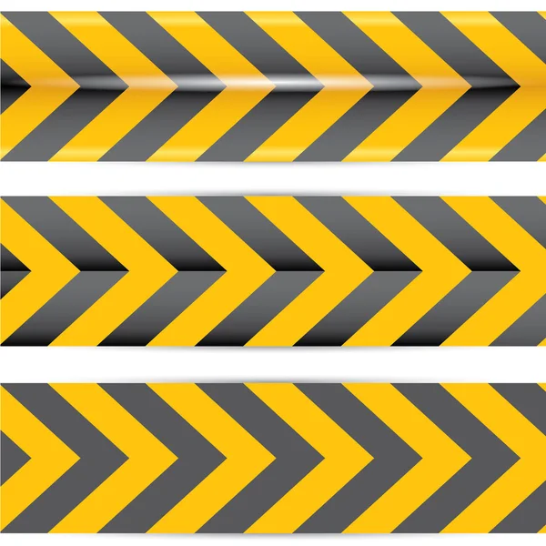 Yellow security warning tapes set Caution — Stock Vector