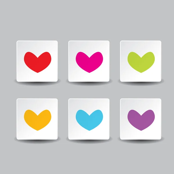 Vector hearts set. heart sign collection — Stock Vector