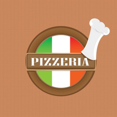 Pizza etiket veya poster - tasarım şablonu.