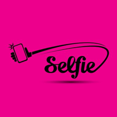 Selfie fotoğrafta akıllı telefon kavram simgesine