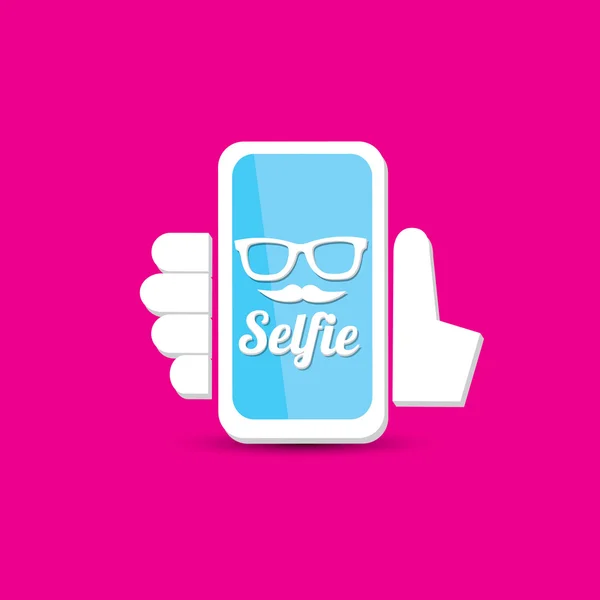 Taking Selfie Photo on Smart Phone concept icon — Stock Vector