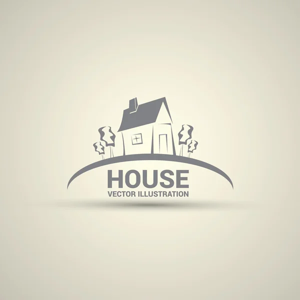 Casa abstracta inmobiliaria logotipo diseño plantilla . — Vector de stock