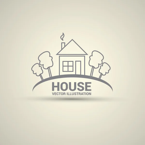 Casa abstracta inmobiliaria logotipo diseño plantilla . — Vector de stock