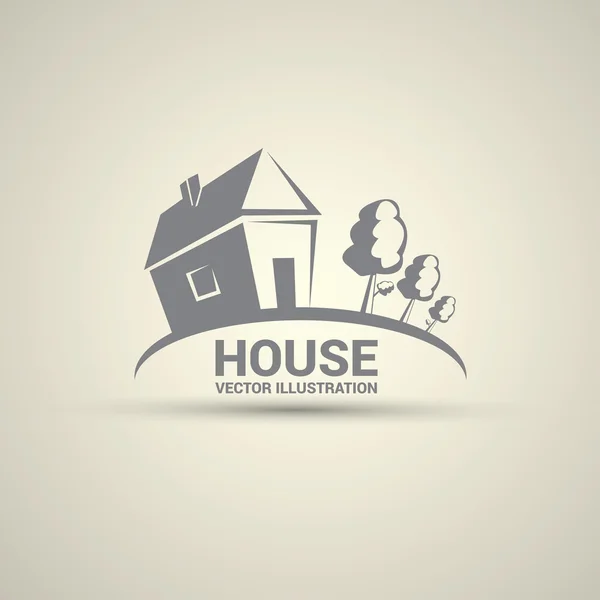 Modèle de conception de logo immobilier abstrait maison . — Image vectorielle