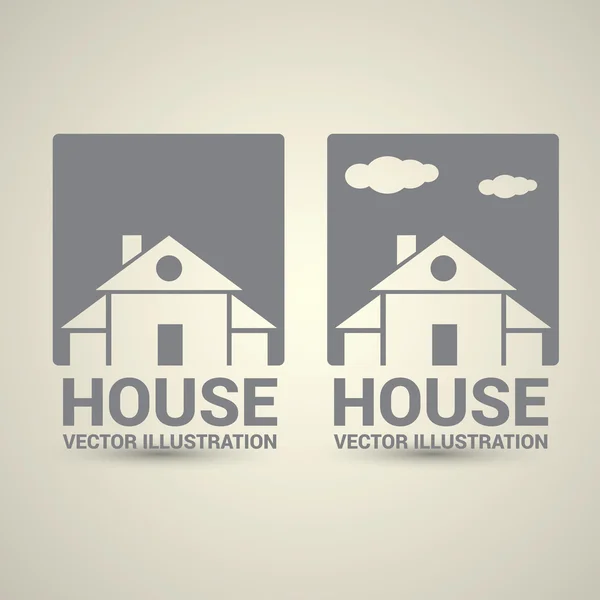 House abstract real estate logo design template. — Stock Vector