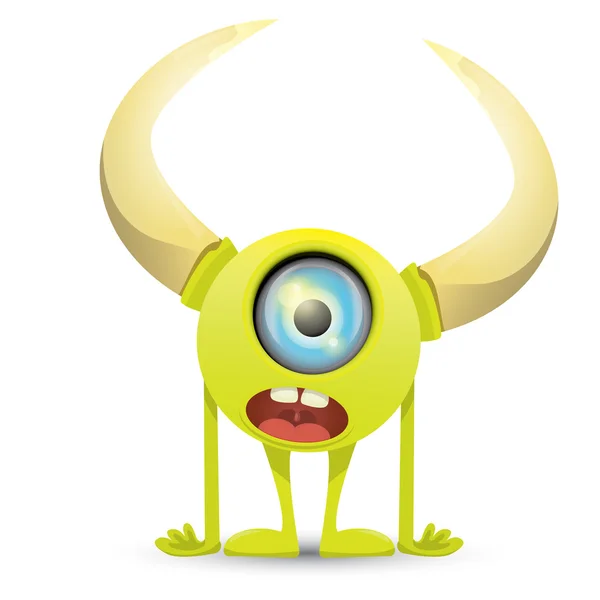 Green Cartoon monstre mignon — Image vectorielle