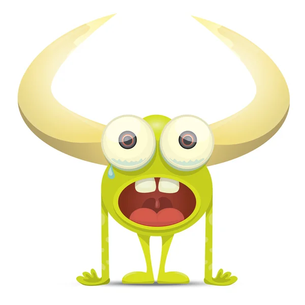 Green Cartoon cute monster — Stock Vector