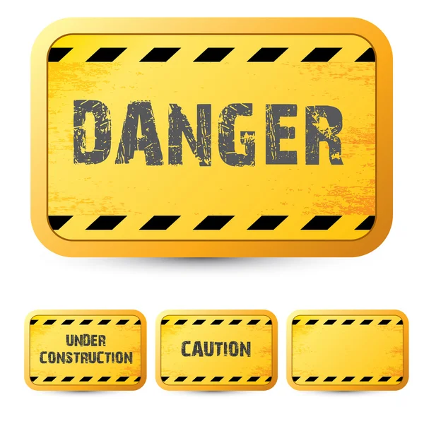Conjunto de fitas de aviso de segurança amarelas Cuidado — Vetor de Stock