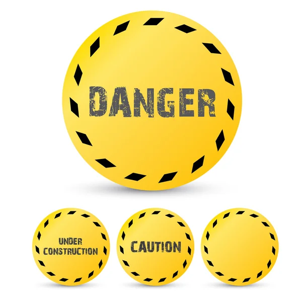 Yellow security warning tapes set Caution — Stock Vector