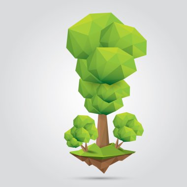 Kavramsal poligonal ağaç. vektör çizimi