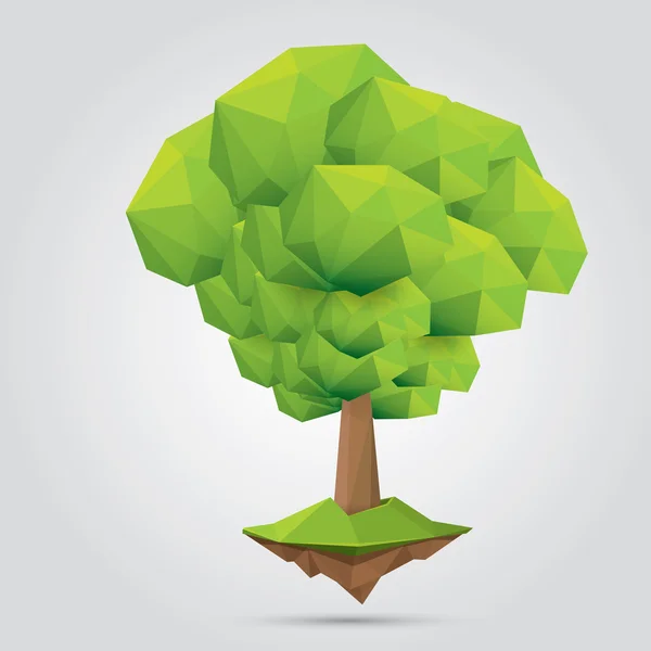 Konzeptioneller polygonaler Baum. Vektorillustration — Stockvektor
