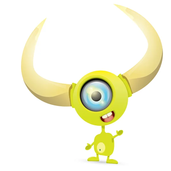 Green Cartoon cute monster — Stock Vector