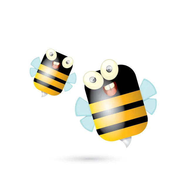 Dessin animé bébé abeille lumineux mignon. vecteur — Image vectorielle