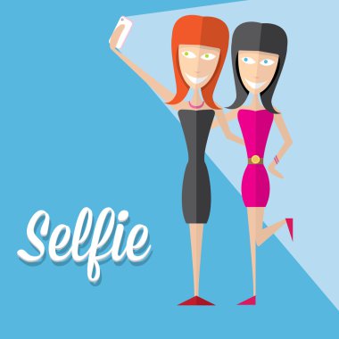 selfie fotoğrafta üzerinde akıllı telefon genel kavram