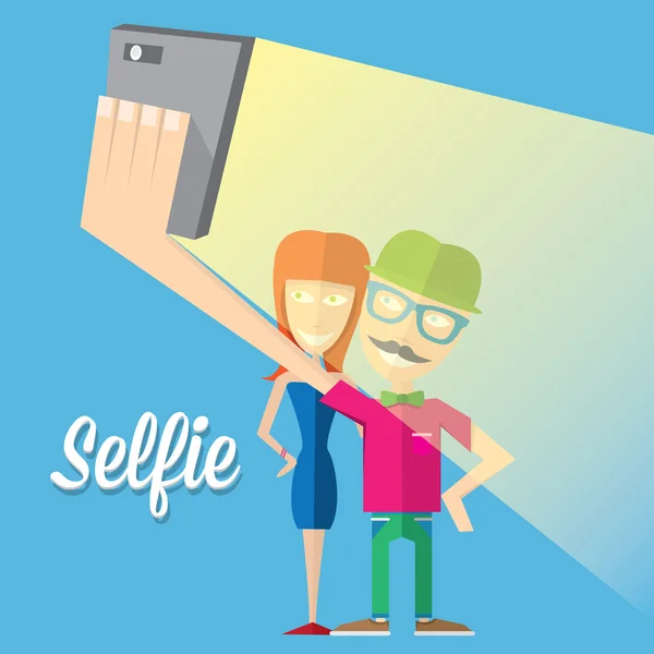 Scattare foto selfie sul concetto di Smart Phone — Vettoriale Stock