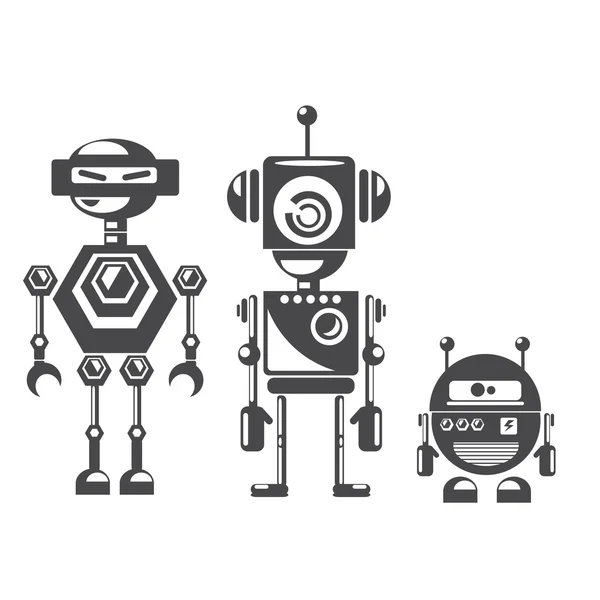 Lapos kivitel stílus robotok és a kiborgok. — Stock Vector