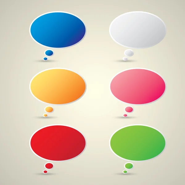 Color vector paper speech bubble set. — Stock Vector