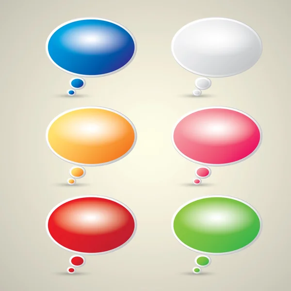 Color vector paper speech bubble set. — Stock Vector