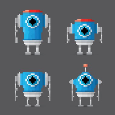 piksel tarzı robot seti