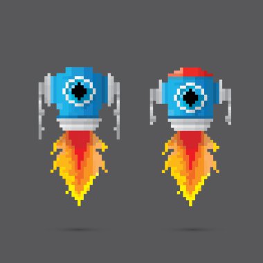 piksel tarzı robot seti