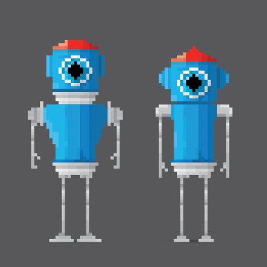 piksel tarzı robot seti