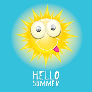 Merhaba yaz. vektör yaz güneş gülümsüyor
