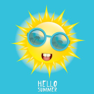 Merhaba yaz. vektör yaz güneş gülümsüyor