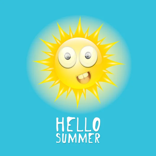 Hola Summer. vector verano sonriente sol — Vector de stock