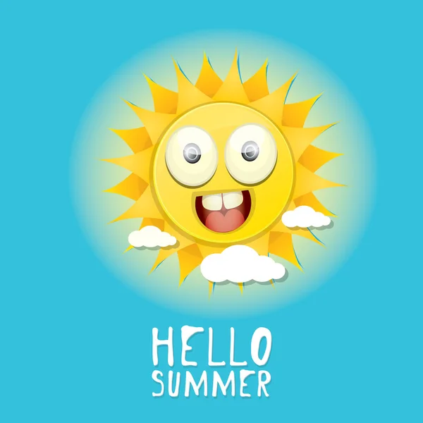 Hallo Sommer. Vektor Sommer lächelnde Sonne — Stockvektor