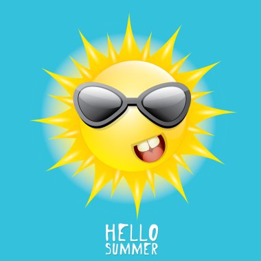 Merhaba yaz. vektör yaz güneş gülümsüyor