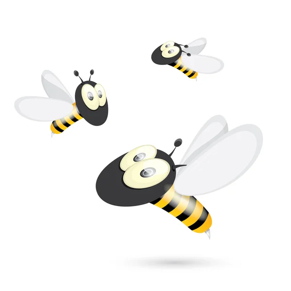 Cartoon cute bright baby bee. vector — Stock Vector