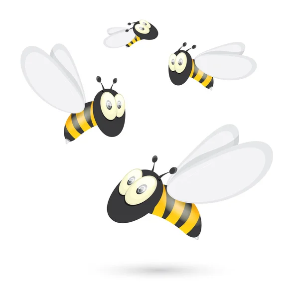 Dibujos animados linda abeja bebé brillante. vector — Archivo Imágenes Vectoriales