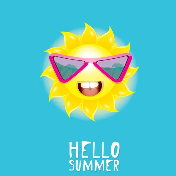 Bonjour Summer. vecteur été souriant soleil — Image vectorielle