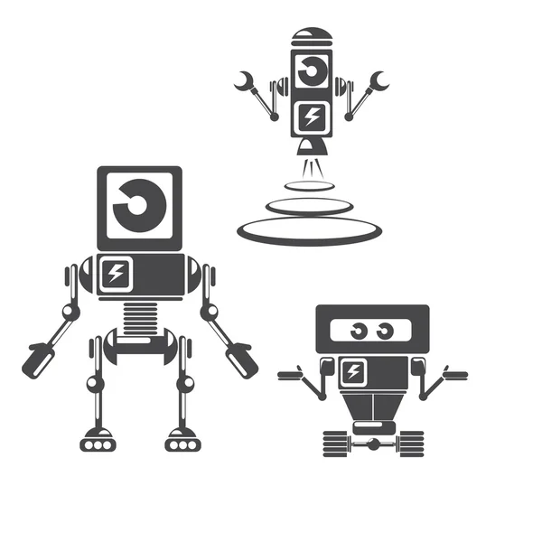 Robôs e ciborgues de estilo de design plano . —  Vetores de Stock
