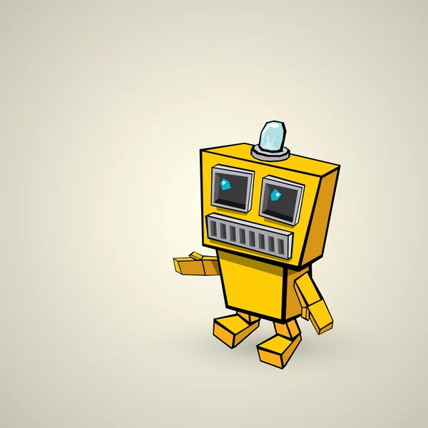 Oranje Cartoon doodle Robot — Stockvector