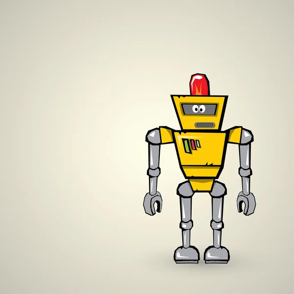 Turuncu çizgi film doodle Robot — Stok Vektör