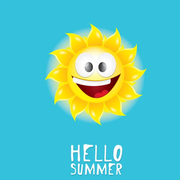 Olá Summer. vetor verão sol sorridente —  Vetores de Stock