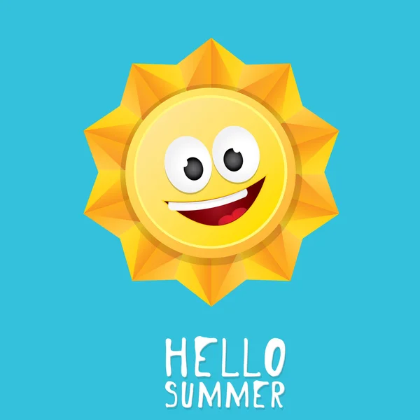 Hallo zomer. vector zomer zon glimlachen — Stockvector
