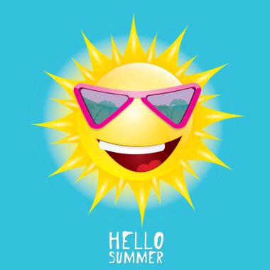 Merhaba yaz. vektör yaz güneş gülümsüyor
