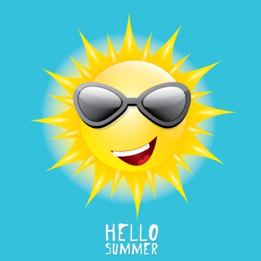 Merhaba yaz. vektör yaz güneş gülümsüyor