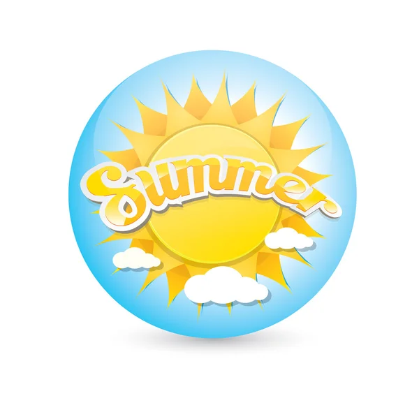 Vektor Sommer-Etikett. Sommer-Symbol mit Sonne. — Stockvektor