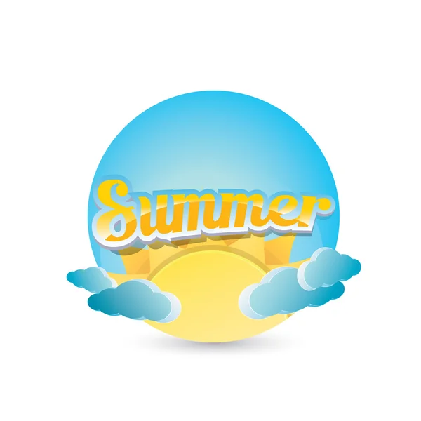 Vetor rótulo de verão. ícone de verão com sol . —  Vetores de Stock