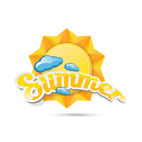 Vector summer label. summer icon with sun. — Stock Vector
