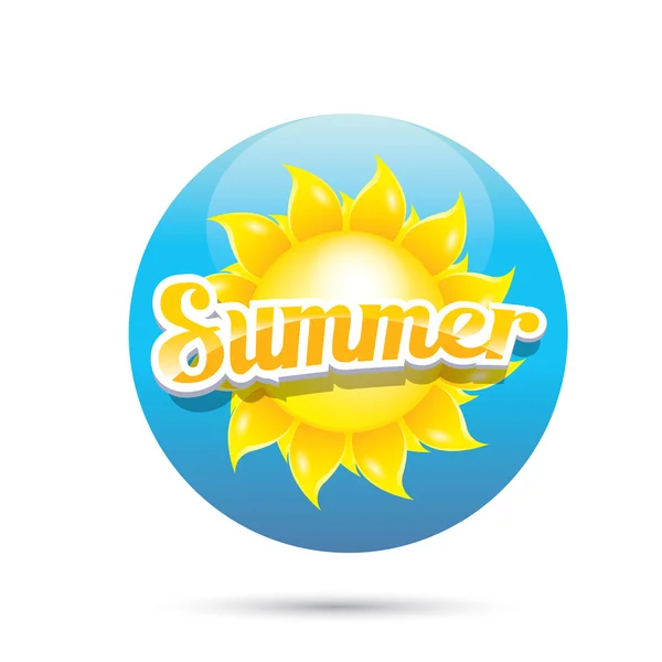 Etiqueta de verano vector. icono de verano con sol . — Vector de stock