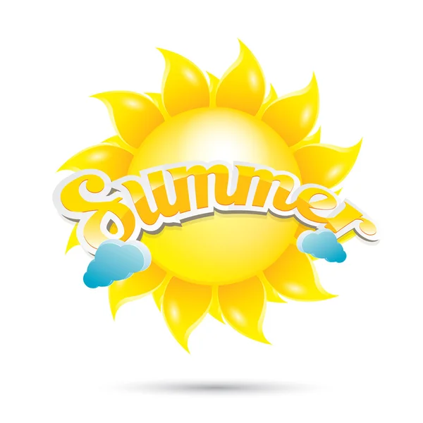 Vector summer label. summer icon with sun. — Stock Vector