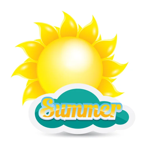 Vektorové letní popisek. ikona letní slunce. — Stockový vektor