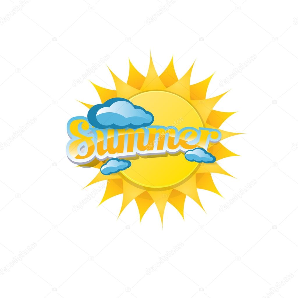vector summer label. summer icon with sun. 