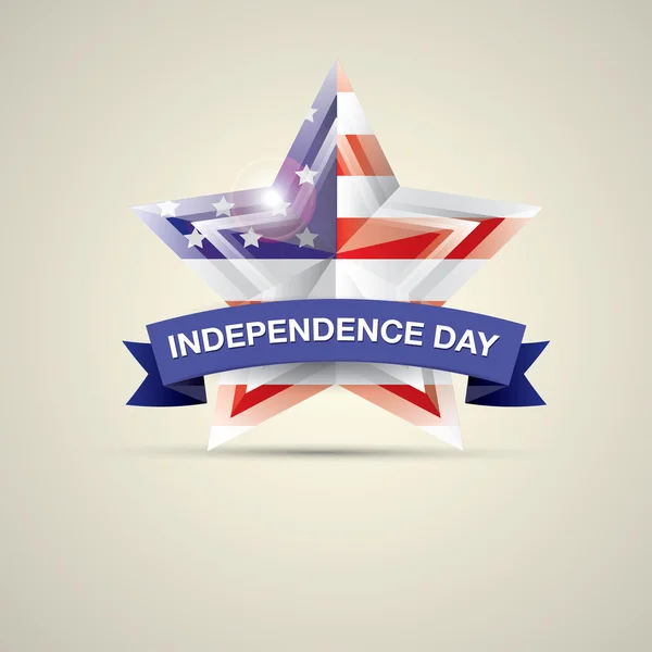Giorno di indipendenza con stella in colori di bandiera nazionale — Vettoriale Stock