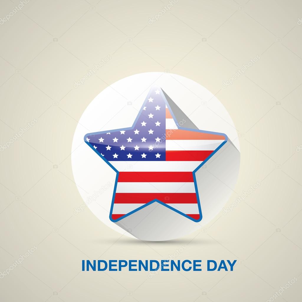 Independence Day with star in national flag colors . vector illustration