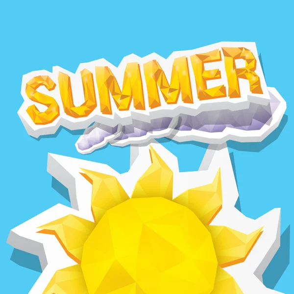 Etiqueta de verano vector. icono de verano con sol . — Vector de stock